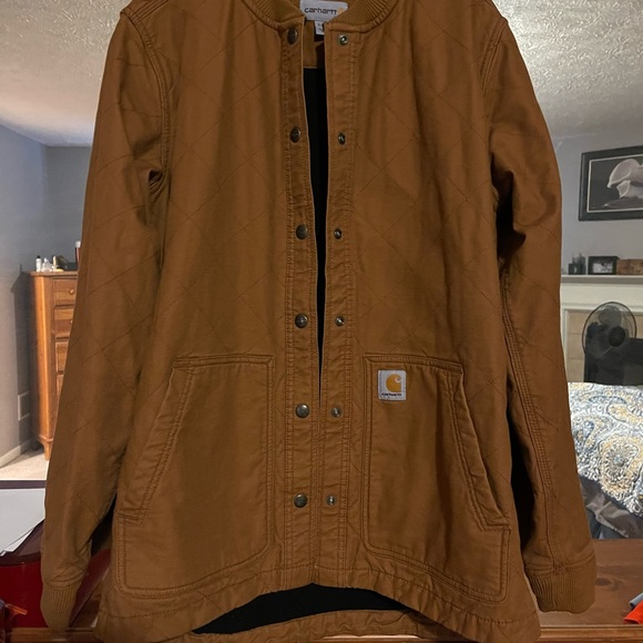 NWOT Carhartt Brown Canvas Fleece Lined Jacket♥️♥️ - Picture 3 of 10
